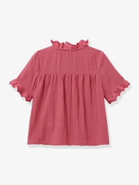 Cyrillus  Meisjesblouse met Engels borduurwerk CYRILLUS - rozen